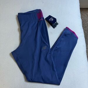 New Balance Women's Blue Joggers with Pink Accents
